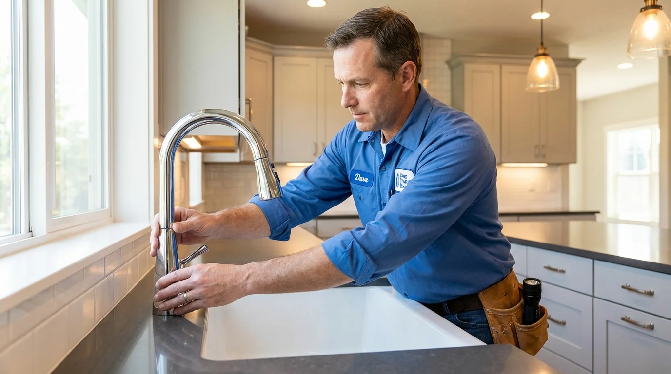 Kitchen faucet installation by Johns Plumbing LLC in Barre