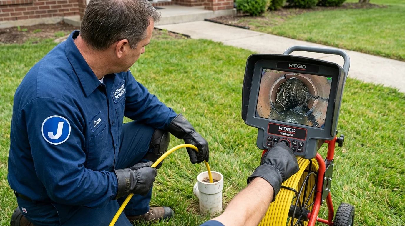Sewer camera inspection being performed by Johns Plumbing LLC in Barre